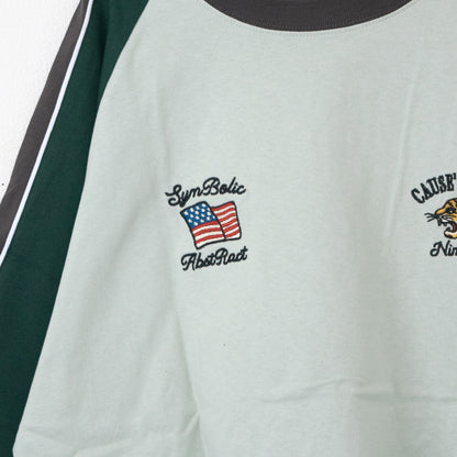 POWER TO THE PEOPLE タイガー刺繍 スカジャンTシャツ MINT BLUE