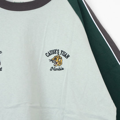 POWER TO THE PEOPLE タイガー刺繍 スカジャンTシャツ MINT BLUE