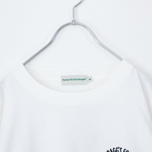 POWER TO THE PEOPLE TIGER 袖刺繍 ロンT WHITE