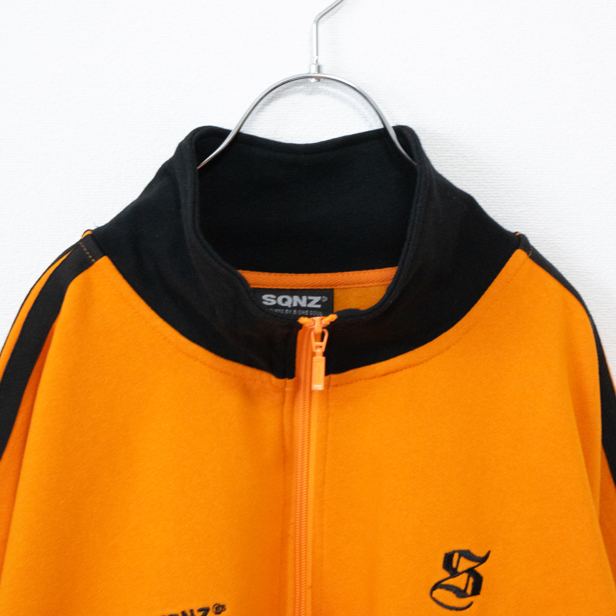 SEQUENZ 裏起毛 ジャージ風 ハーフジップ スウェット ORANGE