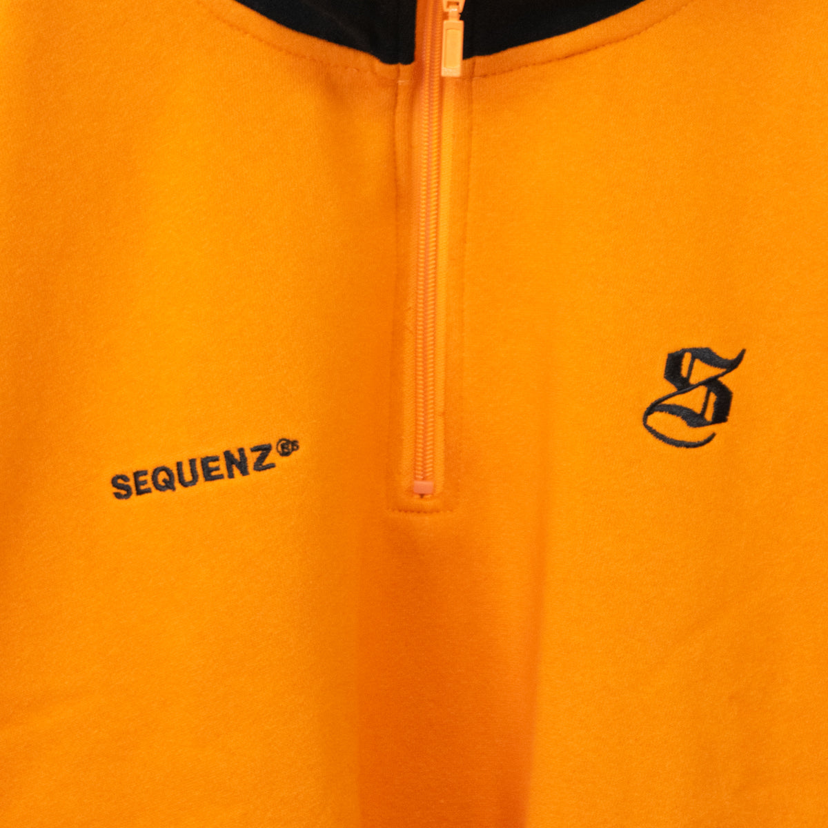 SEQUENZ Fleece-lined Jersey-style Half-Zip Sweatshirt ORANGE