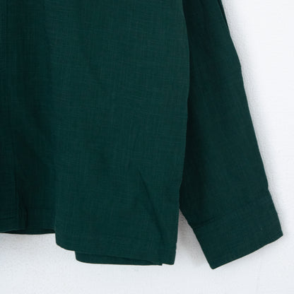 POWER TO THE PEOPLE CAT 麻ライク 刺繍 シャツ GREEN