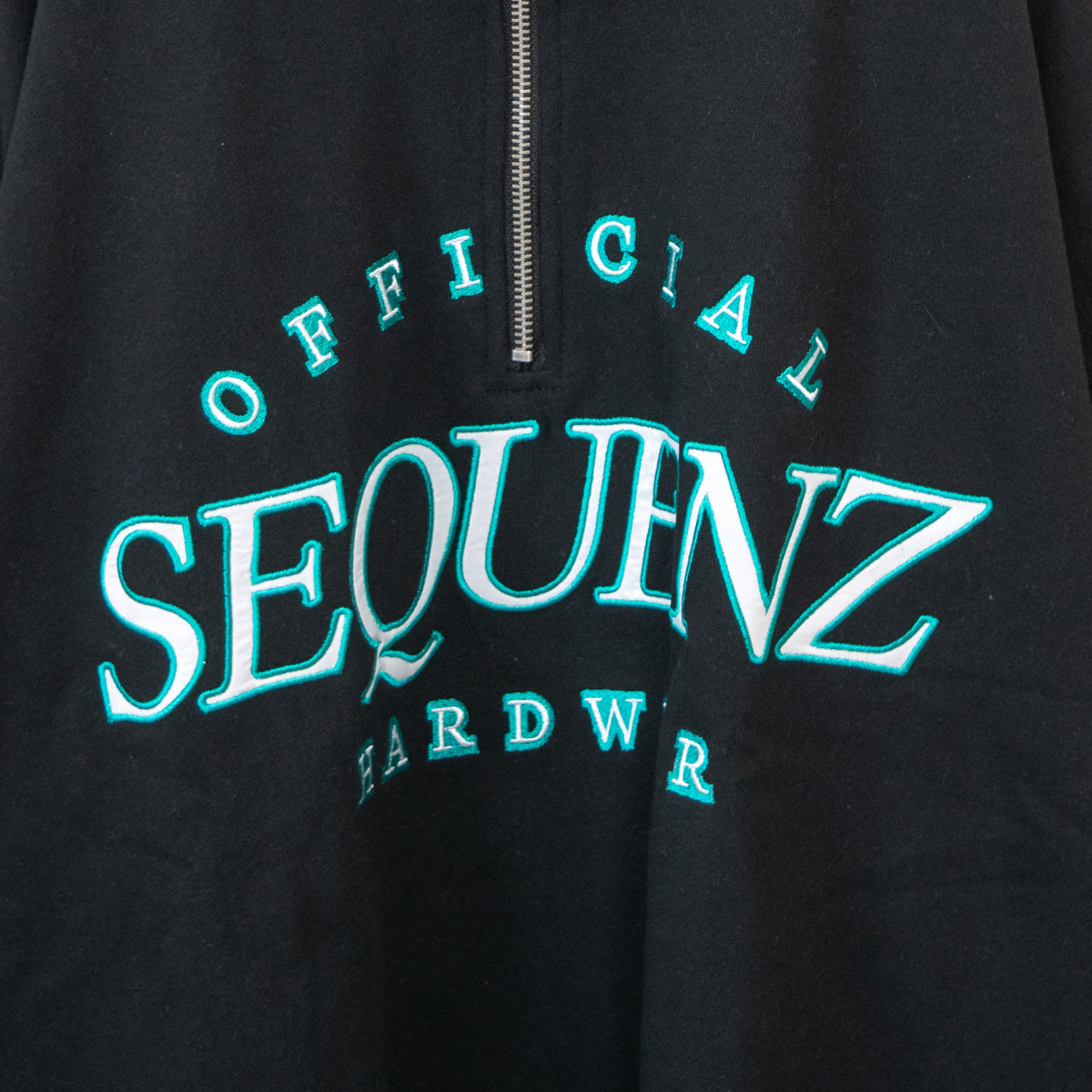 SEQUENZ Fleece-lined patch half-zip sweatshirt BLACK