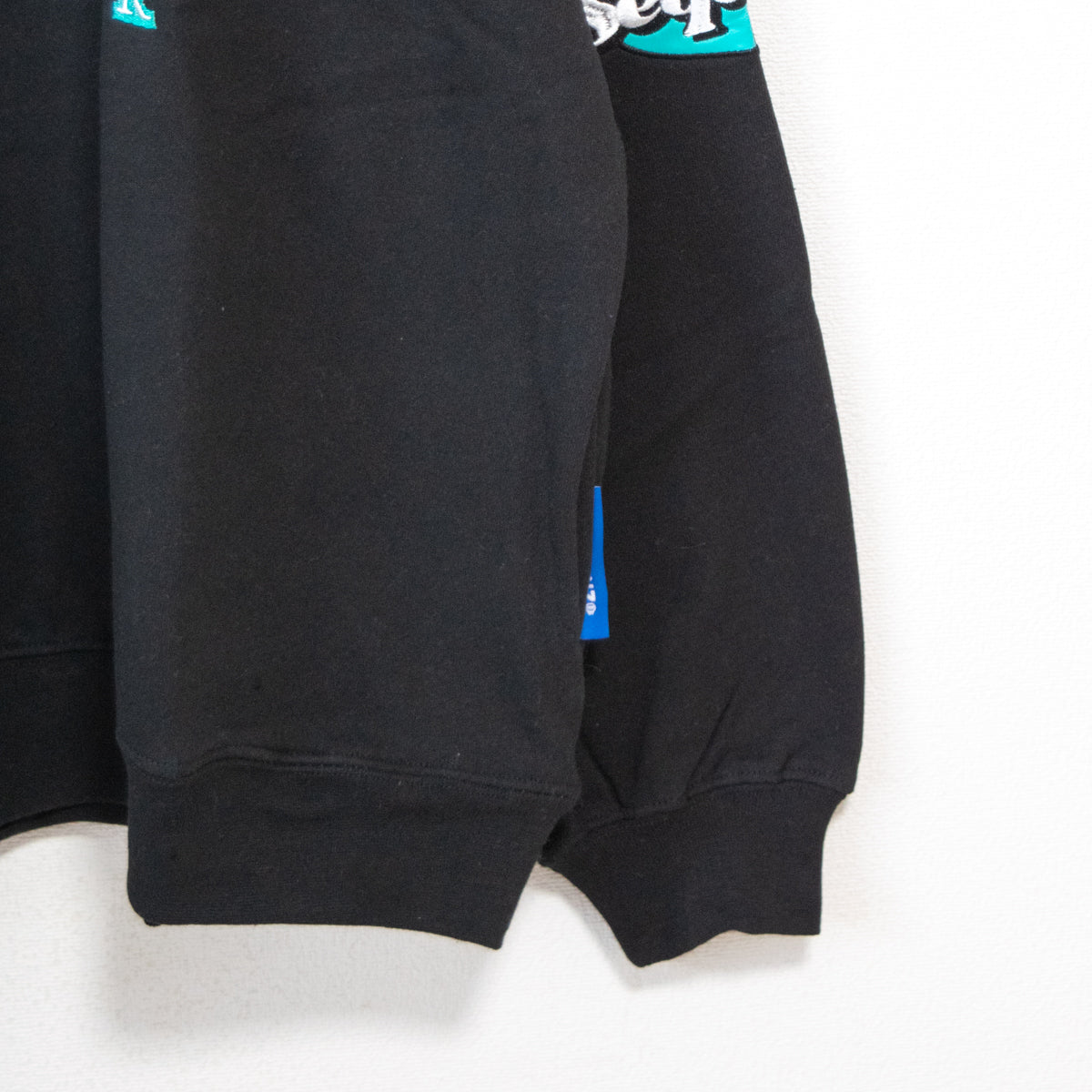 SEQUENZ Fleece-lined patch half-zip sweatshirt BLACK