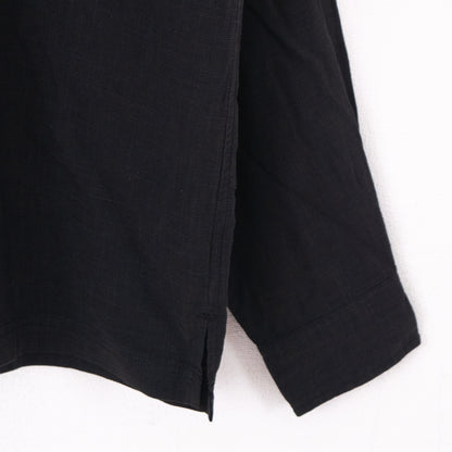 POWER TO THE PEOPLE TIGER 麻ライク 刺繍 シャツ BLACK