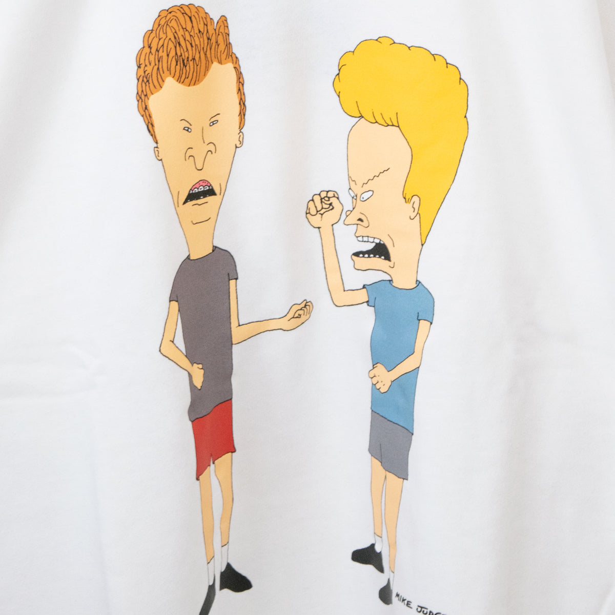 BEAVIS AND BUTT-HEAD Character Print Sweat Top WHITE