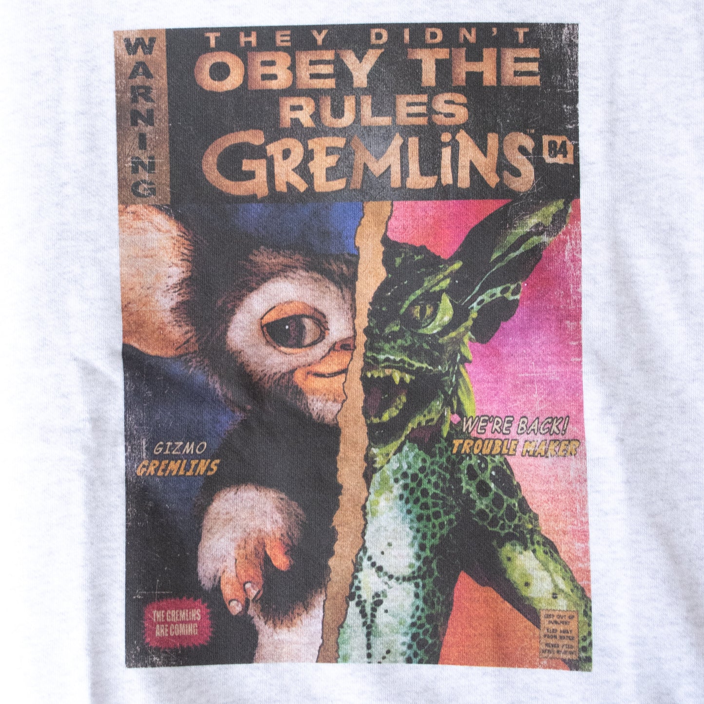 GREMLINS Gizmo Vintage Graphic Sweatshirt Gray
