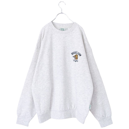 POWER TO THE PEOPLE TIGER Embroidered Sweatshirt in Kinari White