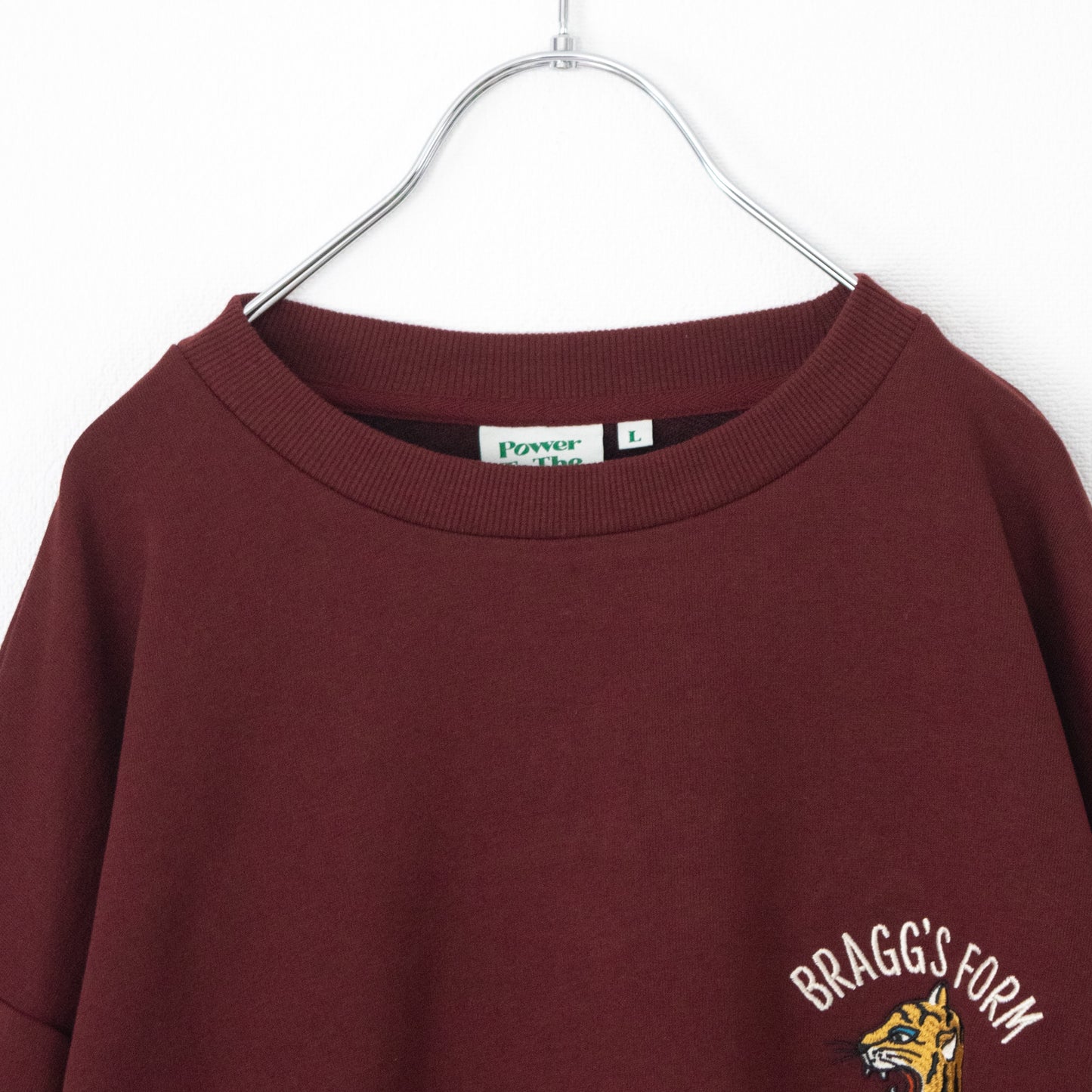 POWER TO THE PEOPLE TIGER Embroidered Sweatshirt WINE RED