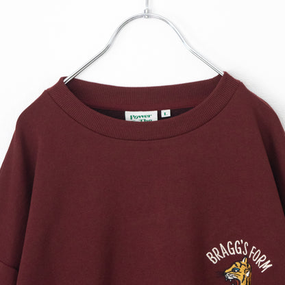 POWER TO THE PEOPLE TIGER Embroidered Sweatshirt WINE RED