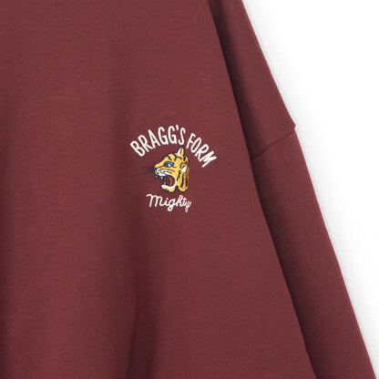 POWER TO THE PEOPLE TIGER Embroidered Sweatshirt WINE RED