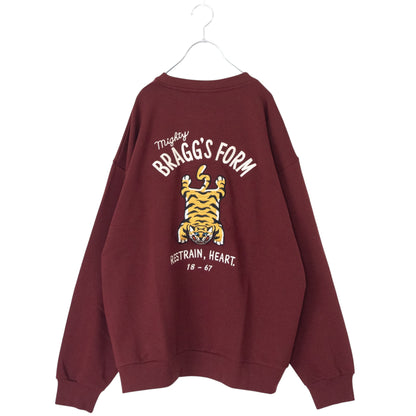 POWER TO THE PEOPLE TIGER Embroidered Sweatshirt WINE RED