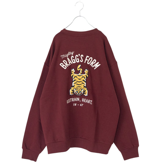 POWER TO THE PEOPLE TIGER Embroidered Sweatshirt WINE RED