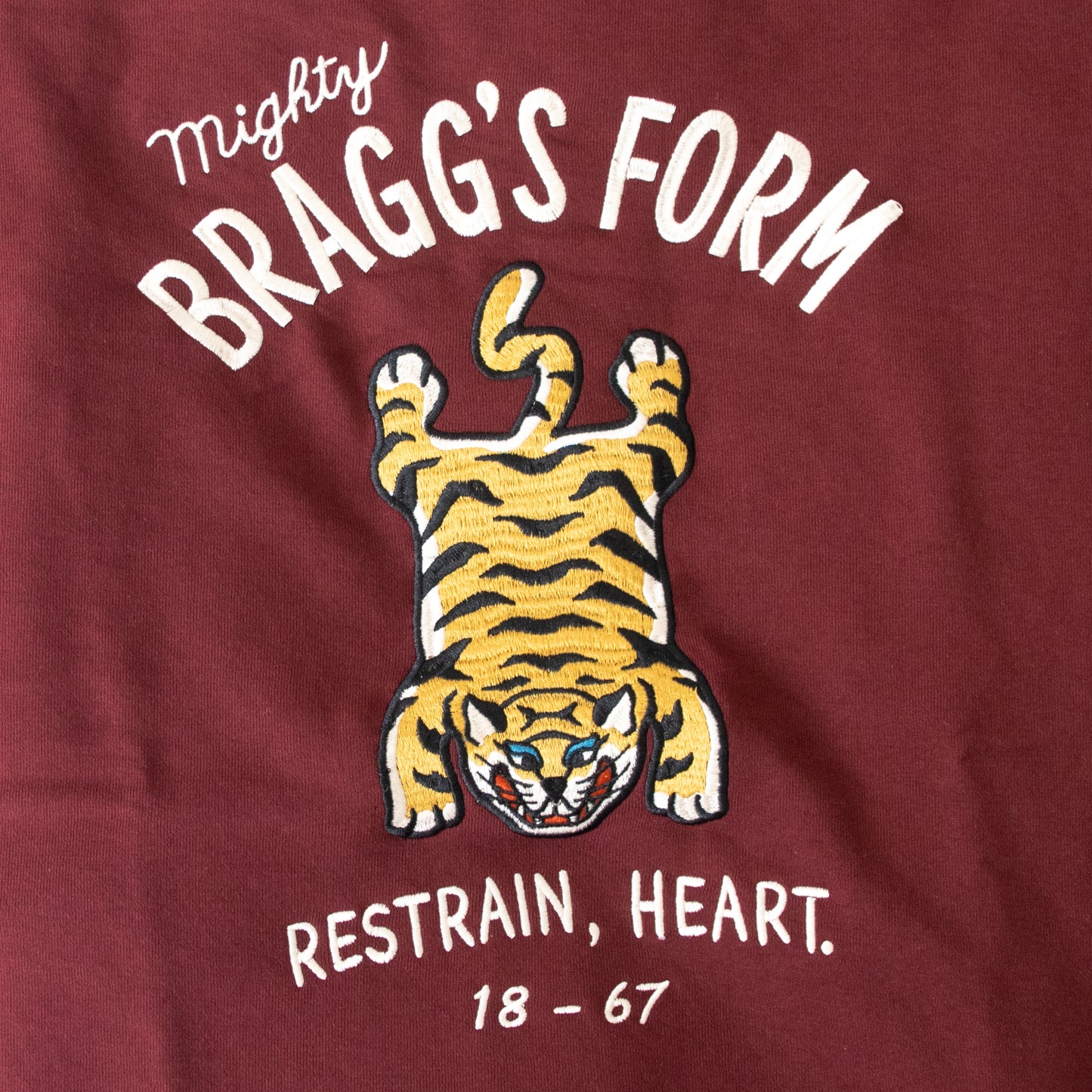 POWER TO THE PEOPLE TIGER Embroidered Sweatshirt WINE RED