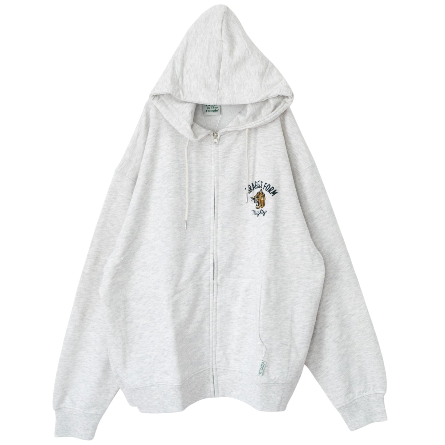 POWER TO THE PEOPLE TIGER ZIP hoodie in KINARI WHITE