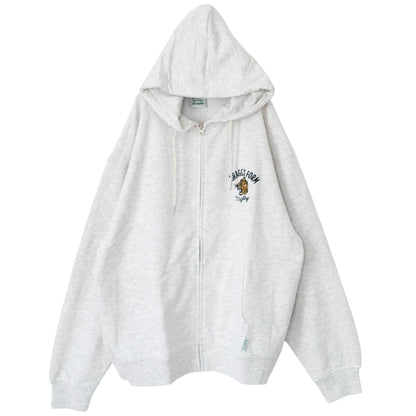 POWER TO THE PEOPLE TIGER ZIP hoodie in KINARI WHITE