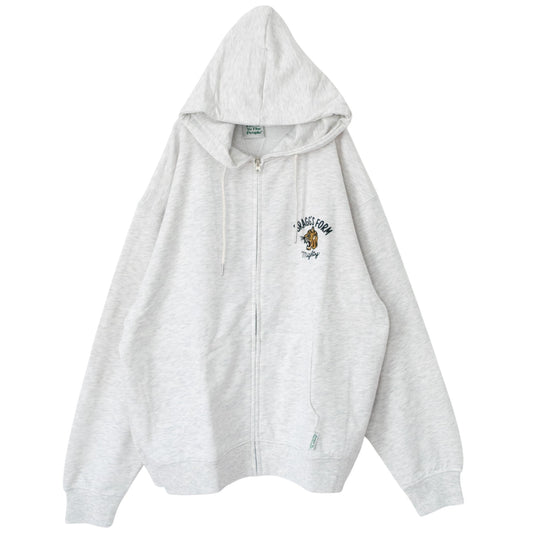POWER TO THE PEOPLE TIGER ZIP hoodie in KINARI WHITE