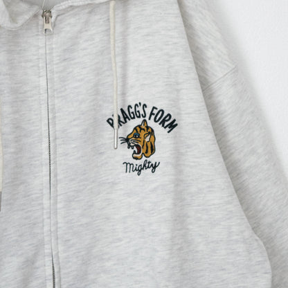 POWER TO THE PEOPLE TIGER ZIP hoodie in KINARI WHITE