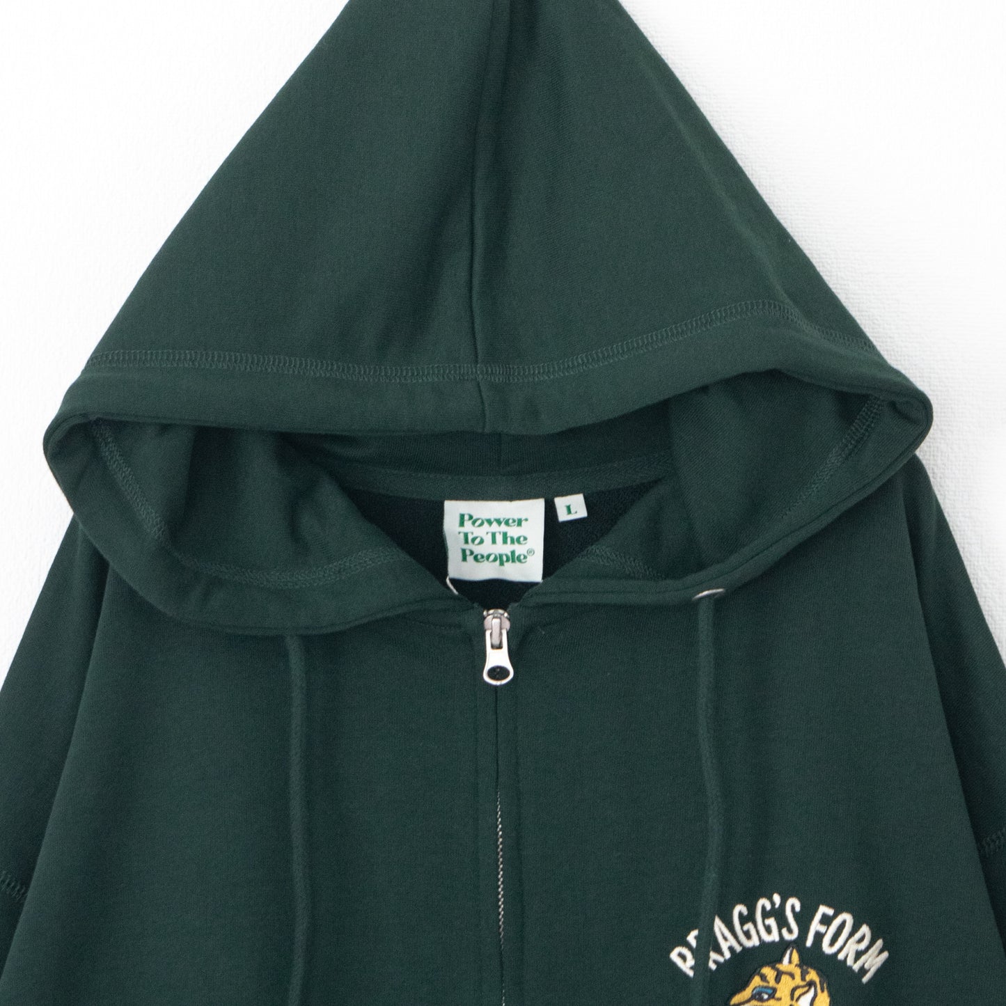 POWER TO THE PEOPLE TIGER ZIP hoodie D.GREEN