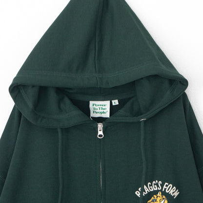 POWER TO THE PEOPLE TIGER ZIP hoodie D.GREEN