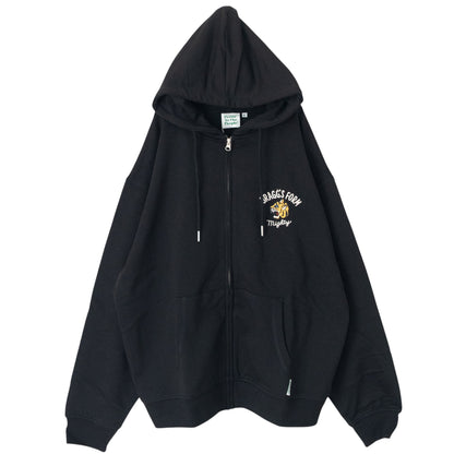 POWER TO THE PEOPLE TIGER ZIP hoodie BLACK