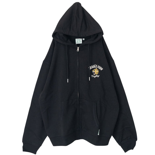 POWER TO THE PEOPLE TIGER ZIP hoodie BLACK