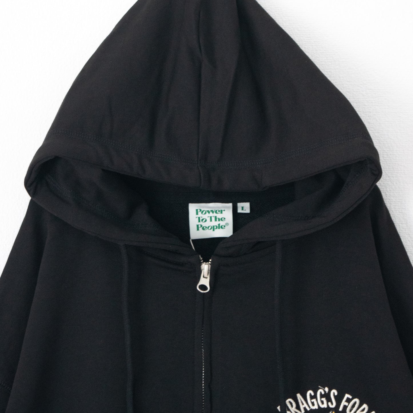 POWER TO THE PEOPLE TIGER ZIP hoodie BLACK