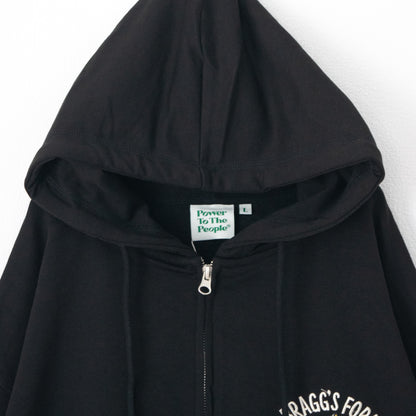 POWER TO THE PEOPLE TIGER ZIP hoodie BLACK