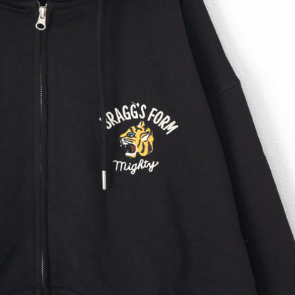 POWER TO THE PEOPLE TIGER ZIP hoodie BLACK