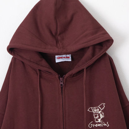 GREMLINS ギズモ ラクガキ刺繍 ZIP パーカー WINE RED