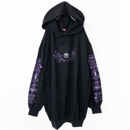 ACDC RAG 稲荷 パーカー 原宿系 和風 着物 狐 BLACK/PURPLE