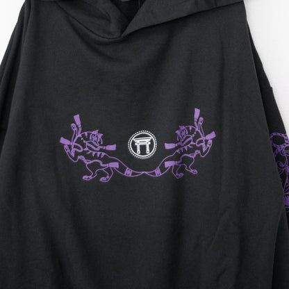 ACDC RAG 稲荷 パーカー 原宿系 和風 着物 狐 BLACK/PURPLE