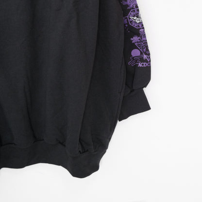 ACDC RAG 稲荷 パーカー 原宿系 和風 着物 狐 BLACK/PURPLE