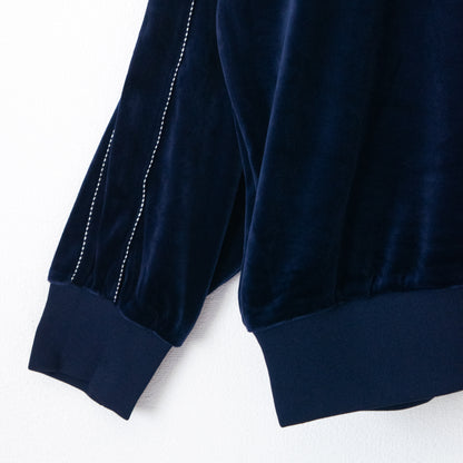 POWER TO THE PEOPLE ベロア ラグラン スウェット NAVY