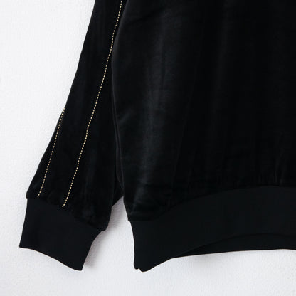 POWER TO THE PEOPLE Velour Raglan Sweatshirt BLACK