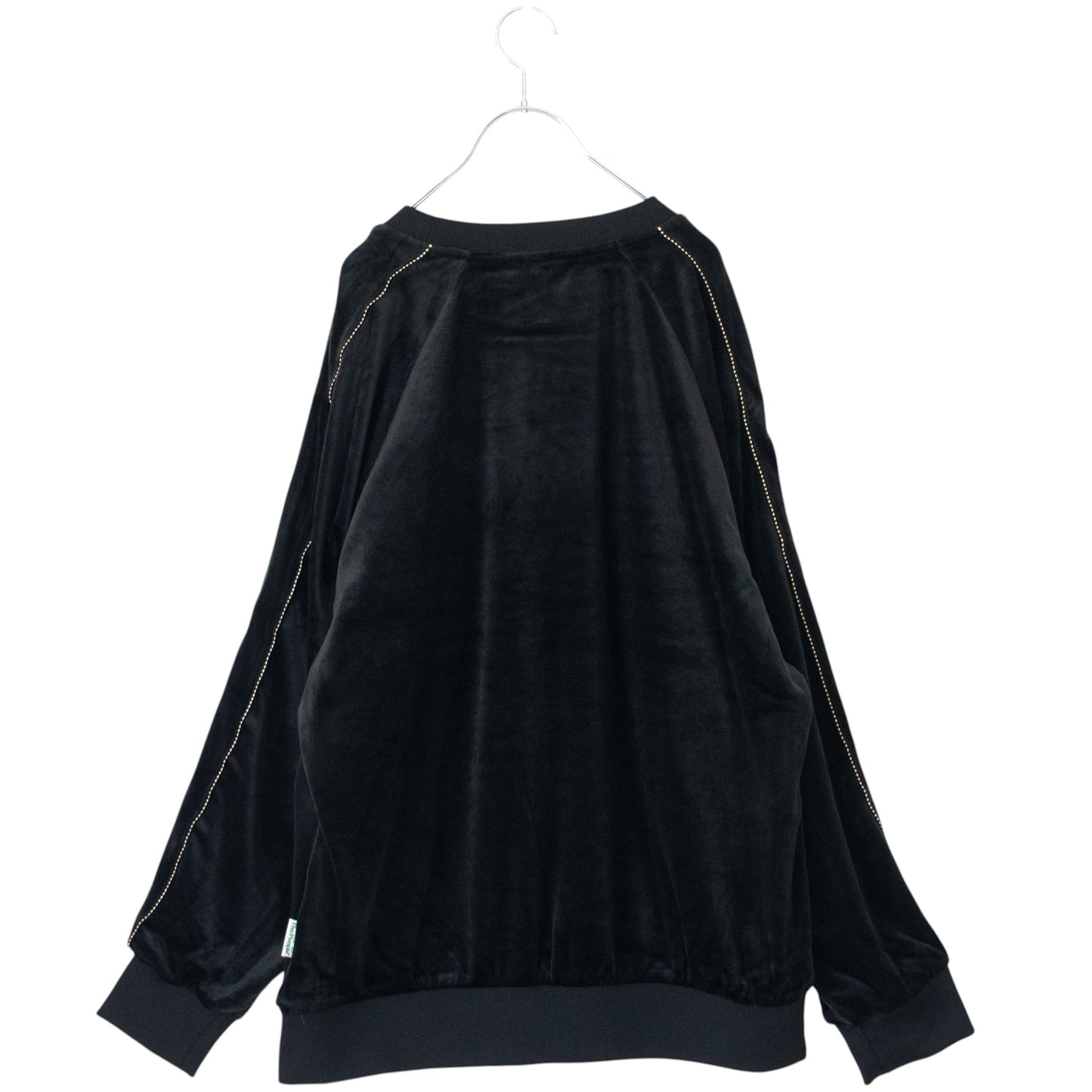 POWER TO THE PEOPLE Velour Raglan Sweatshirt BLACK