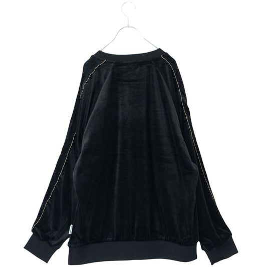 POWER TO THE PEOPLE Velour Raglan Sweatshirt BLACK