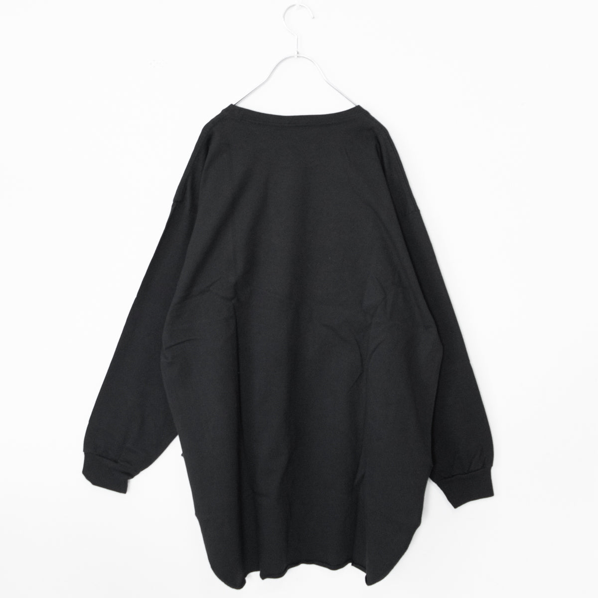 Snake Patch Round Hem Long Sleeve T-Shirt BLACK