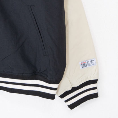 VISION STREET WEAR ナイロン 刺繍 スタジアムジャケット スタジャン BLACK