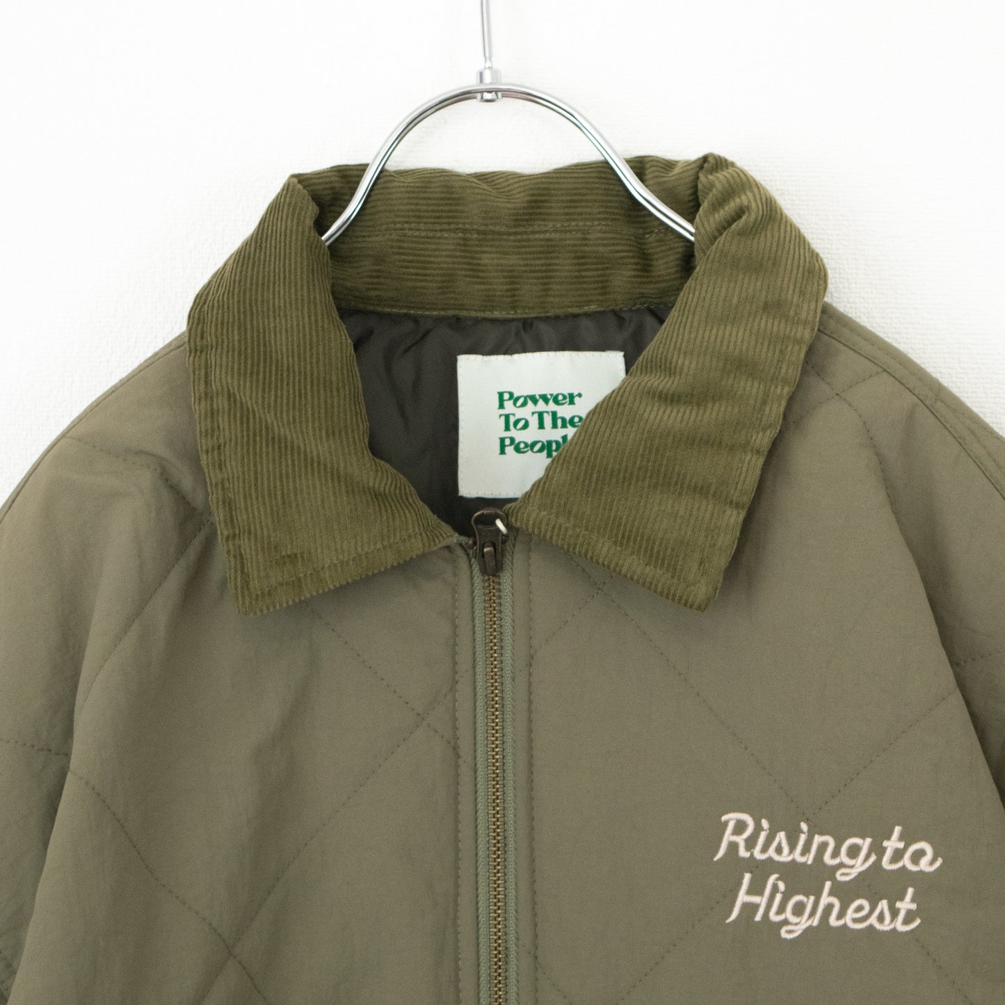 POWER TO THE PEOPLE 虎龍刺繍 キルティング ジャケット KHAKI