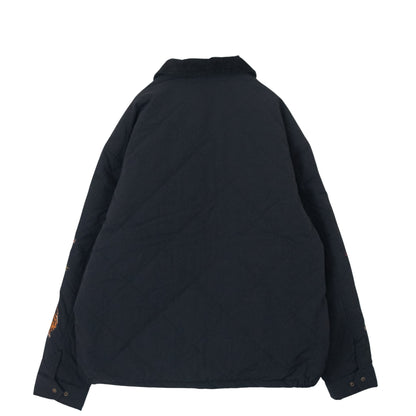 POWER TO THE PEOPLE Tiger and Dragon Embroidered Quilted Jacket BLACK