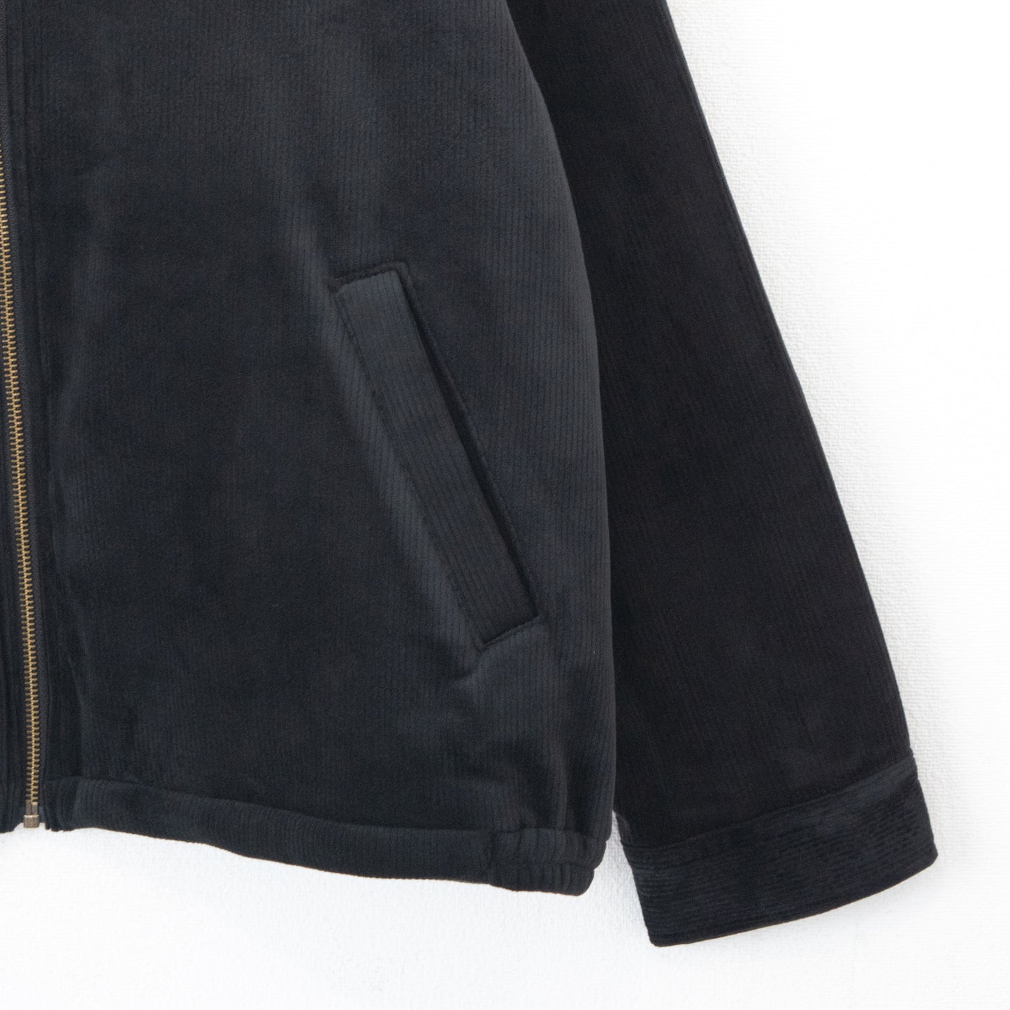 POWER TO THE PEOPLE Tiger Embroidered Velour Corduroy Jacket BLACK