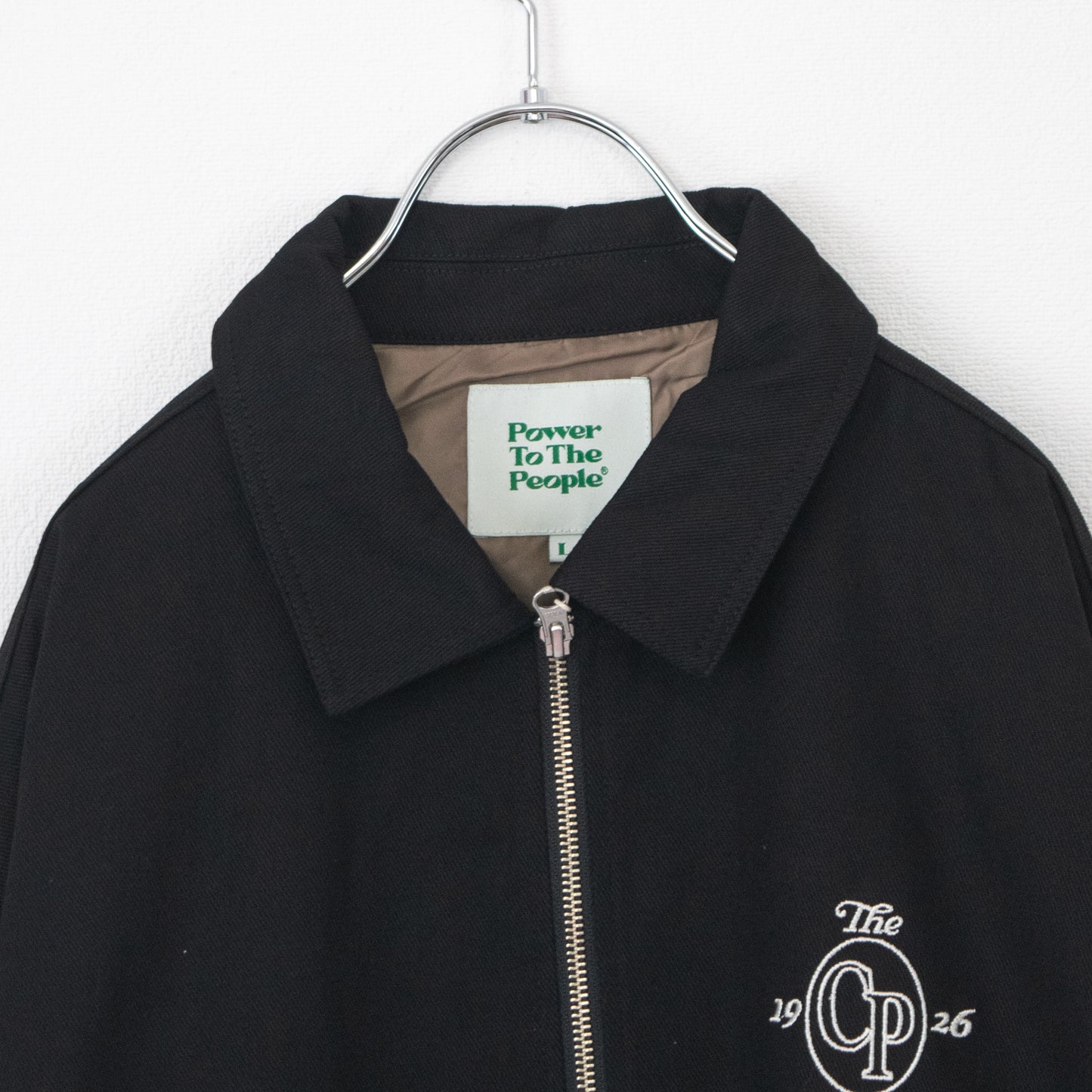 POWER TO THE PEOPLE Cat Embroidered Twill Jacket BLACK