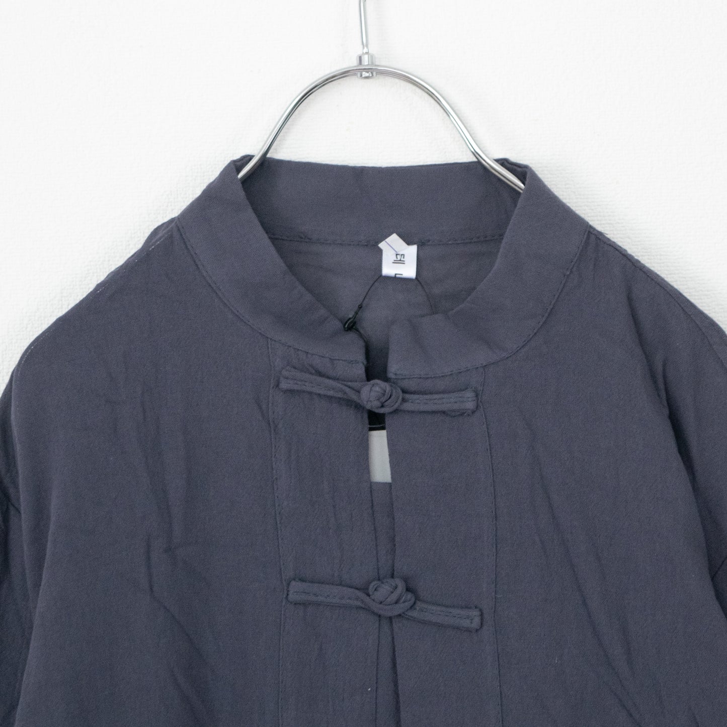 B品 ガーゼ ライト チャイナシャツ NAVY［SALE］