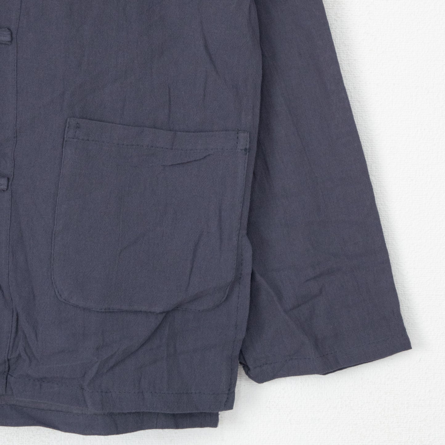 B品 ガーゼ ライト チャイナシャツ NAVY［SALE］