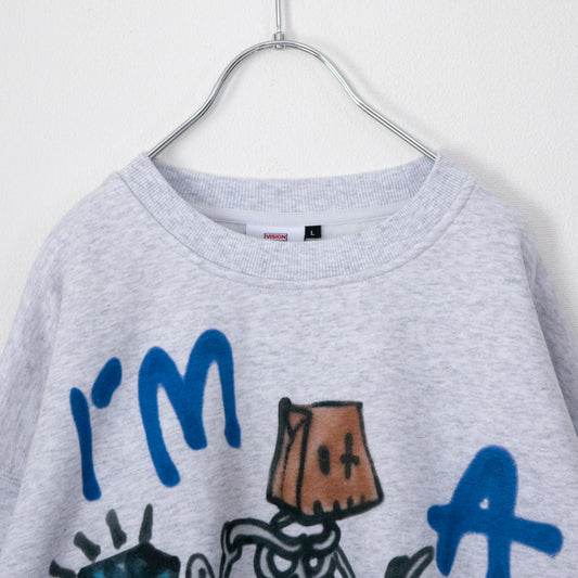 VISION STREET WEAR guernika Skull Skater スウェットシャツ GRAY