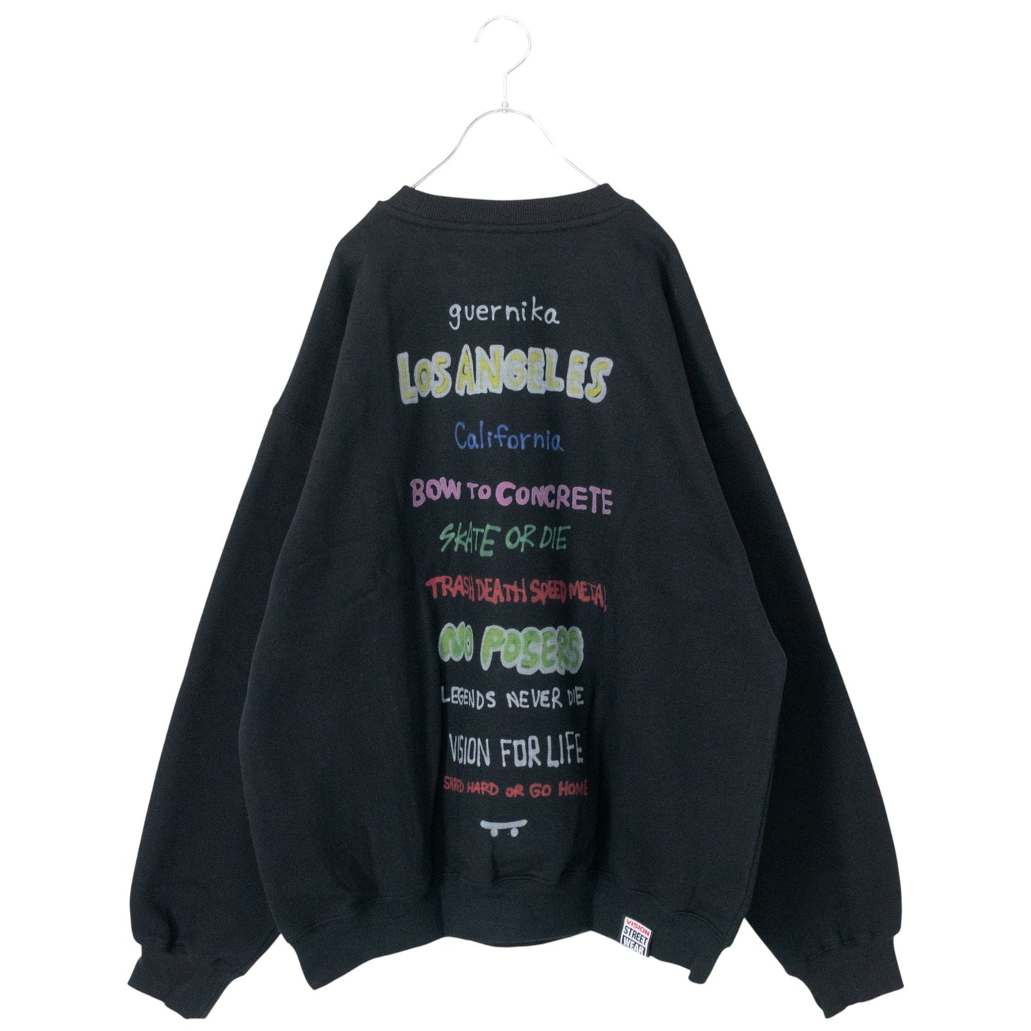 VISION STREET WEAR guernika Skull Skater Sweatshirt BLACK