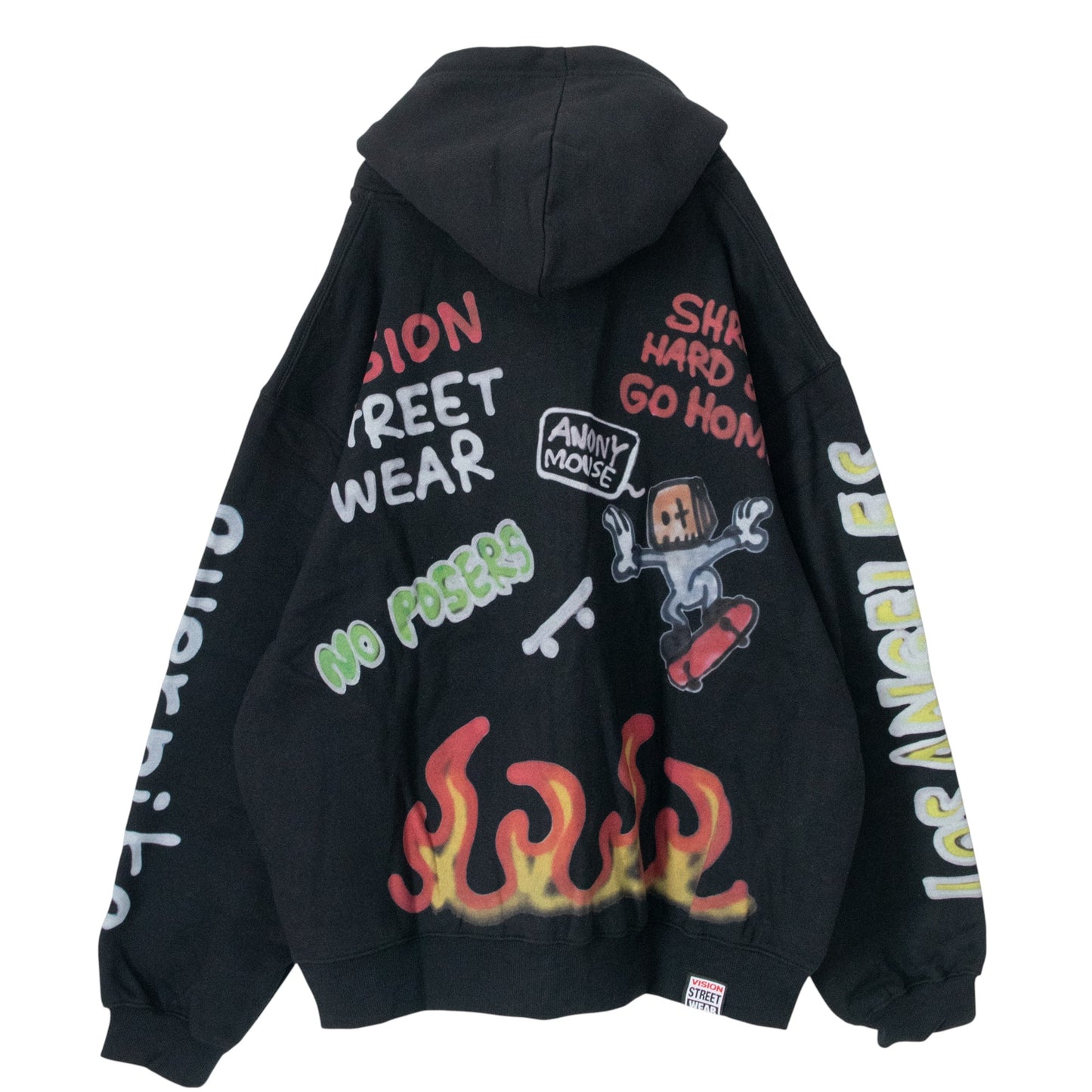 VISION STREET WEAR guernika All-Print Zip Hoodie BLACK