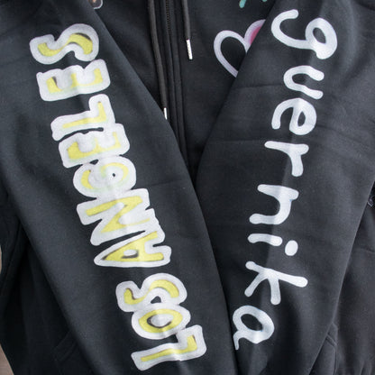 VISION STREET WEAR guernika All-Print Zip Hoodie BLACK