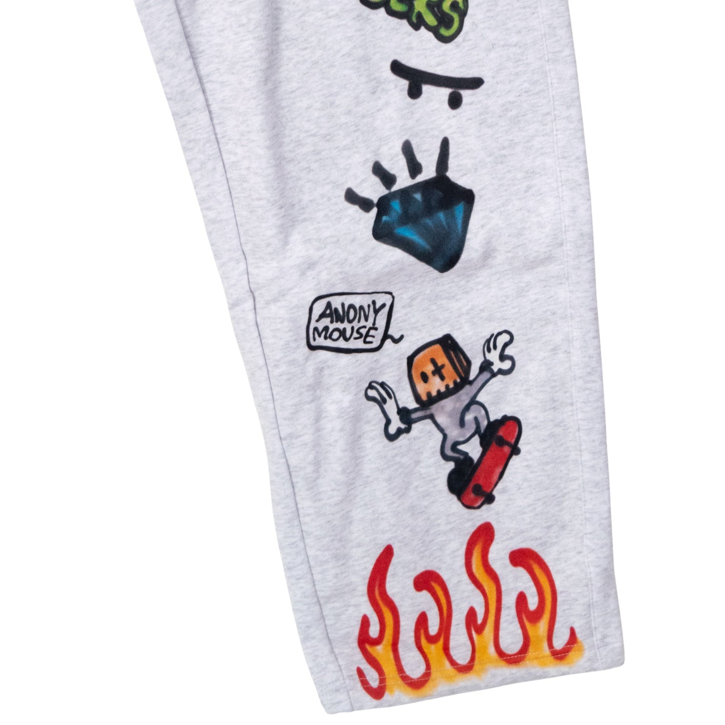 VISION STREET WEAR guernika All-Print スウェットパンツ GRAY